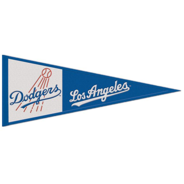 Banderín de lana de los Dodgers de Los Ángeles y Cooperstown de 13" x 32"