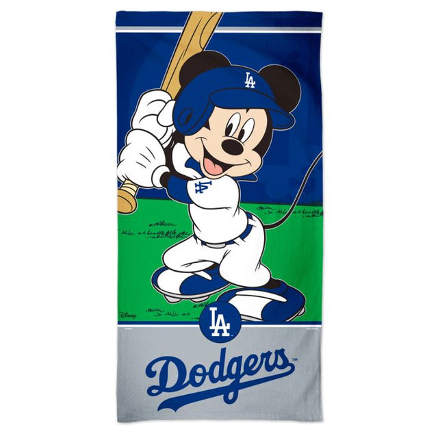 Toalla de playa Spectra de Mickey de Disney y los Dodgers de Los Ángeles, 30" x 60"