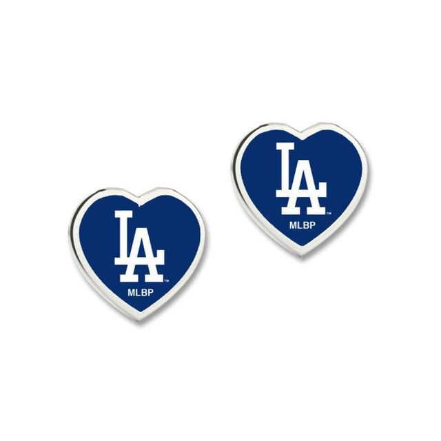 Los Angeles Dodgers Earrings w/3D Heart