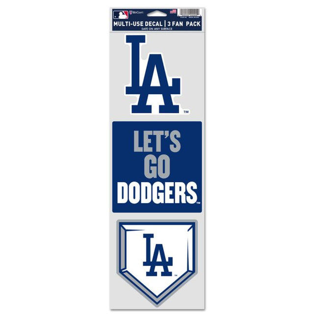 Calcomanías para fanáticos de Los Angeles Dodgers de 3,75" x 12"