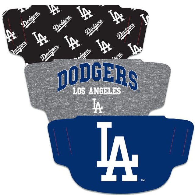 Paquete de 3 mascarillas faciales para fanáticos de Los Angeles Dodgers