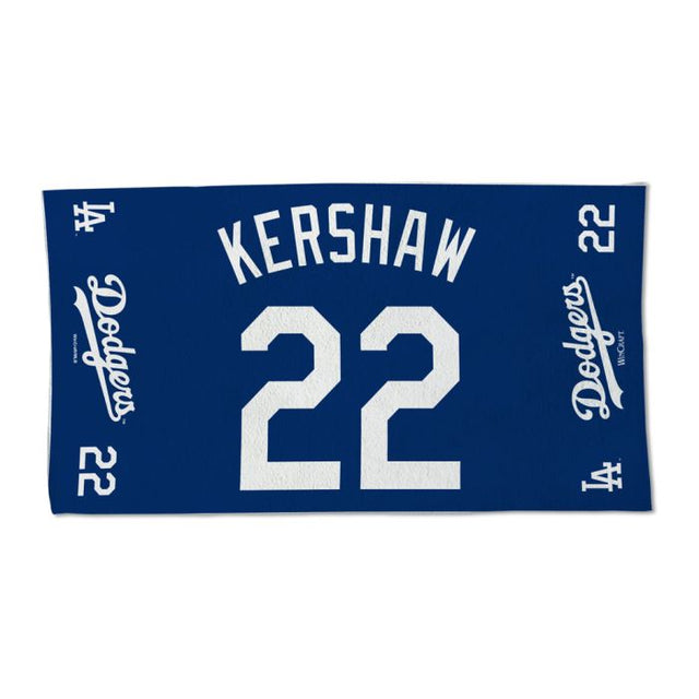 Toalla de vestuario de un solo lado a todo color de Los Angeles Dodgers Clayton Kershaw