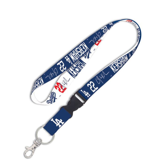 Los Angeles Dodgers Lanyard w/detachable buckle 1" Clayton Kershaw