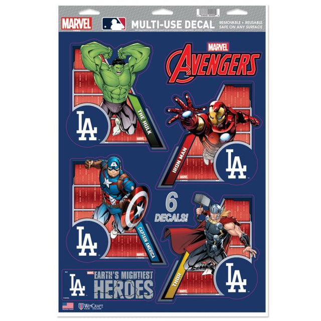 Calcomanía multiusos de Los Angeles Dodgers/Marvel (c) 2021 de MARVEL, 11" x 17"