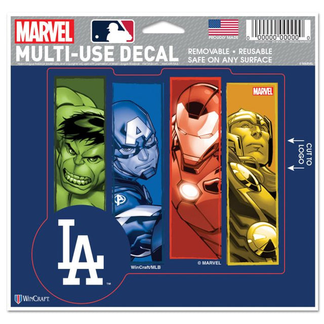 Calcomanía multiusos de Los Angeles Dodgers/Marvel (c) 2021 MARVEL: corte con el logotipo de 5" x 6"