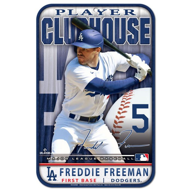 Letrero de plástico de Los Angeles Dodgers de 11" x 17" Freddie Freeman