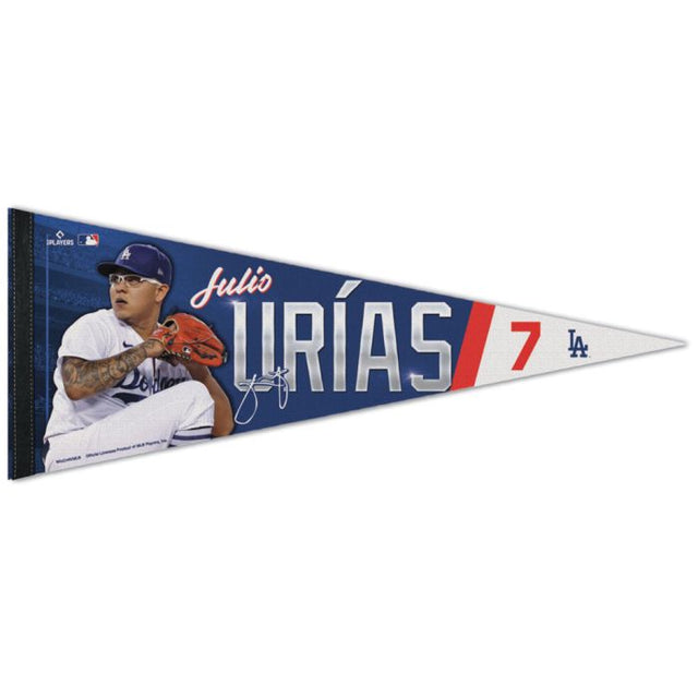 Banderín premium de Los Angeles Dodgers 12" x 30" Julio Urías