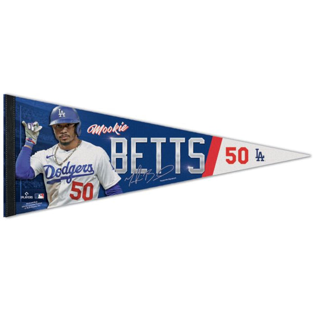 Banderín premium de los Dodgers de Los Ángeles de 12" x 30" de Mookie Betts