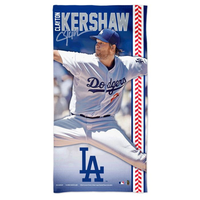 洛杉矶道奇队 Spectra 沙滩巾 30 英寸 x 60 英寸 Clayton Kershaw