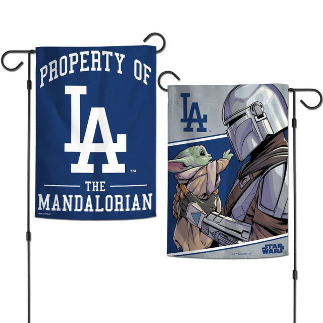 Los Angeles Dodgers / Star Wars Mandalorian Garden Flags 2 sided 12.5" x 18"