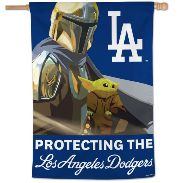 Bandera vertical de Los Angeles Dodgers / Star Wars Mandalorian de 28" x 40"