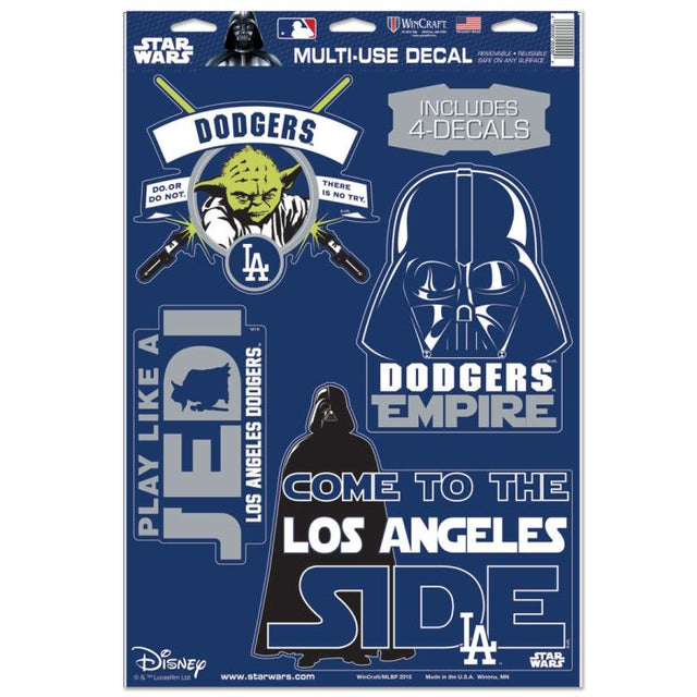 Los Angeles Dodgers / Star Wars VADER &amp; YODA Multi-Use Decal 11" x 17"