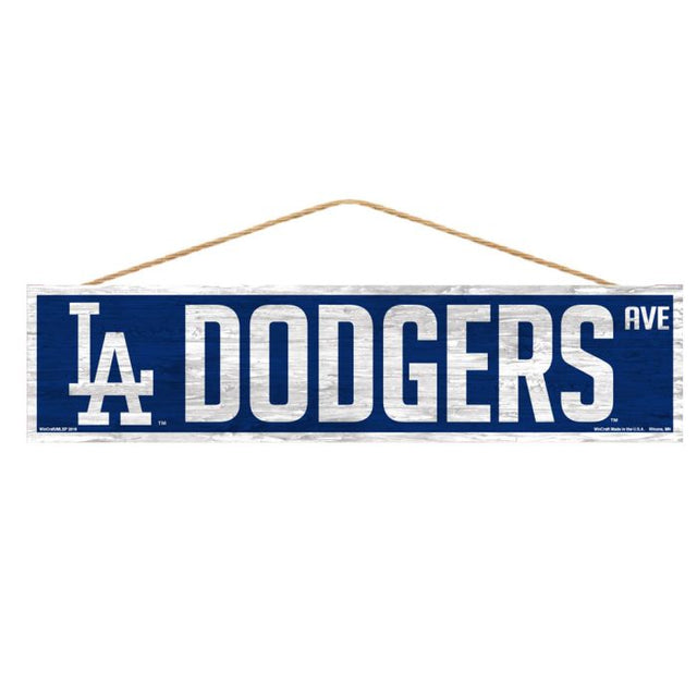 Los Angeles Dodgers Wood Sign-with Rope 4" x 17"