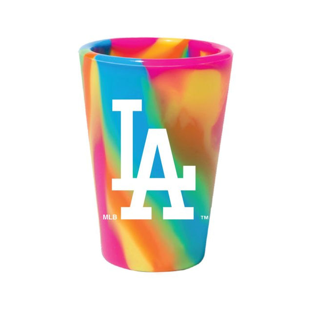 Vaso de chupito de silicona de 1,5 oz con diseño hippie de Los Angeles Dodgers