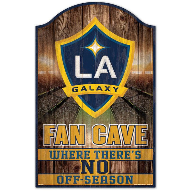 Letrero de madera FAN CAVE de Los Angeles Galaxy de 11" x 17" y 1/4" de grosor