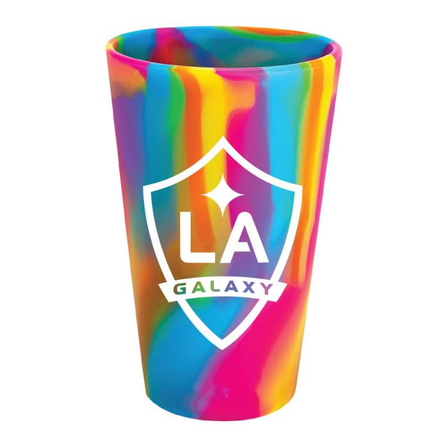 Vaso de pinta de silicona de 16 oz con diseño de hippie hop de Los Ángeles Galaxy