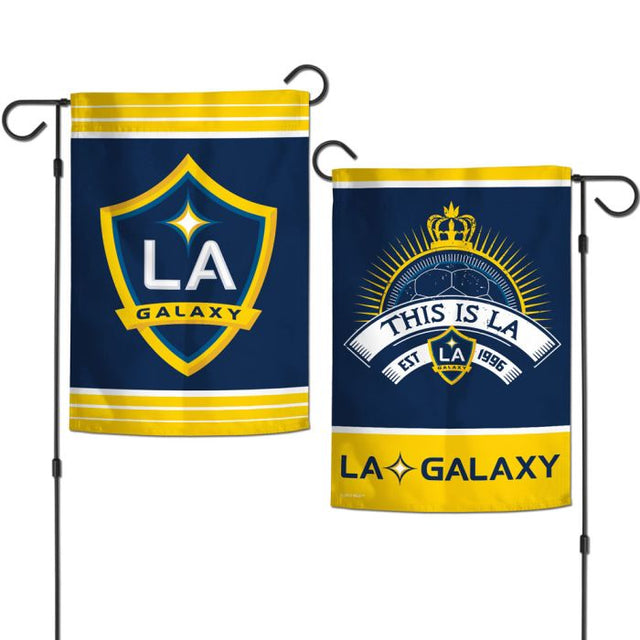 Banderas de jardín con el logotipo de Los Angeles Galaxy, de 2 lados, 12,5" x 18"