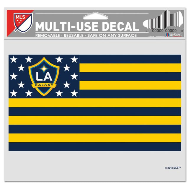 Calcomanía multiusos Los Angeles Galaxy / Patriotic Americana - Fondo transparente 5" x 6"