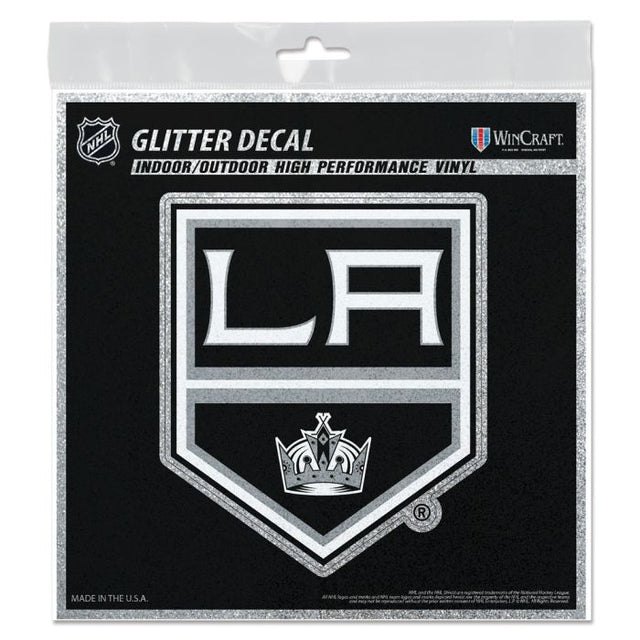 Calcomanía con brillantina de Los Angeles Kings de 6" x 6"