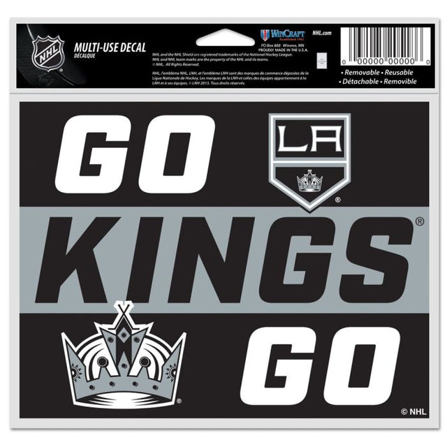 Calcomanía multiusos de Los Angeles Kings, fondo transparente, 5" x 6"