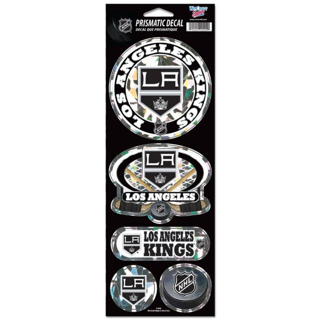 Calcomanía prismática de Los Angeles Kings de 4" x 11"