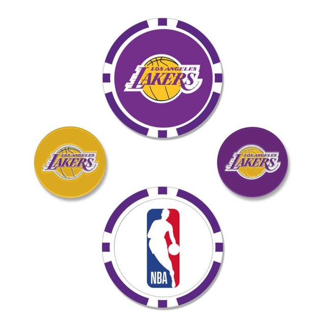 Juego de cuatro marcadores de pelota de Los Angeles Lakers