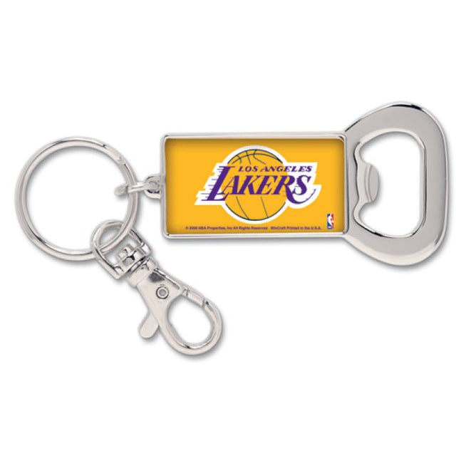 Llavero con abrebotellas rectangular de Los Angeles Lakers