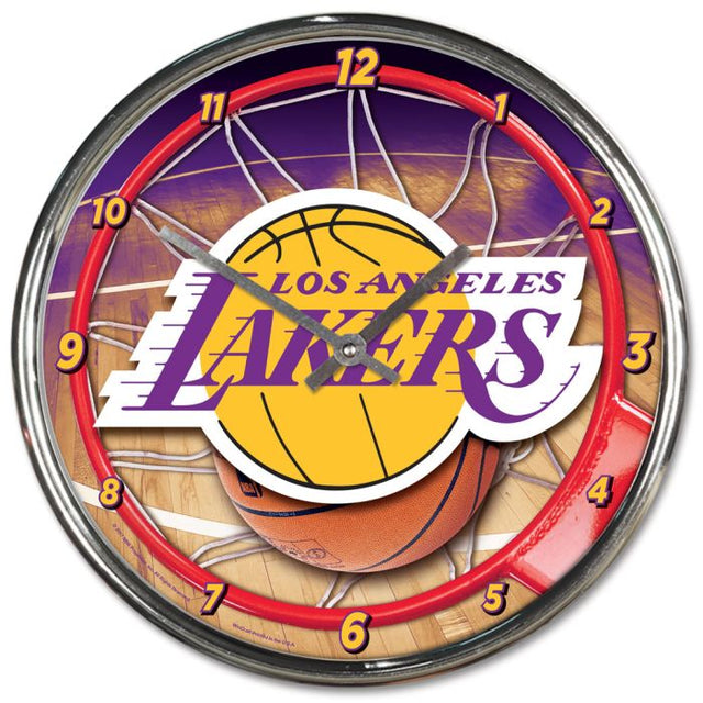 Los Angeles Lakers Chrome Clock