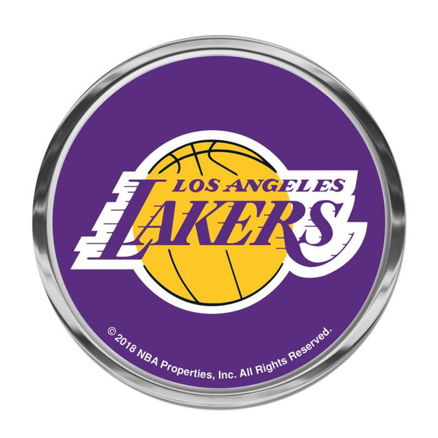 Emblema de metal cromado abovedado de Los Angeles Lakers