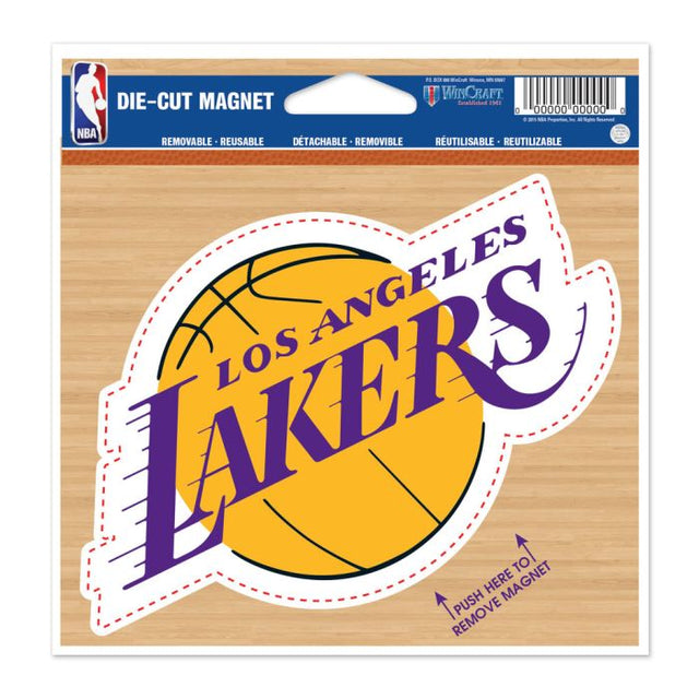 Imán troquelado de Los Angeles Lakers de 4,5" x 6"