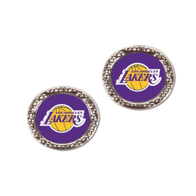 Pendientes de joyería de Los Angeles Lakers en cartulina redonda