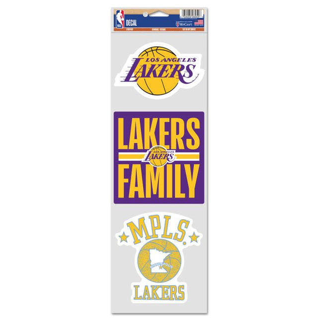 Calcomanías para fanáticos de Los Angeles Lakers de 3,75" x 12"