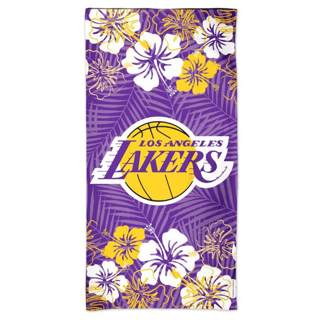 Los Angeles Lakers Floral Spectra Beach Towel 30" x 60"