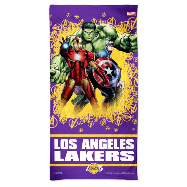 Los Angeles Lakers / Marvel (c) 2021 MARVEL Spectra Beach Towel 30" x 60"