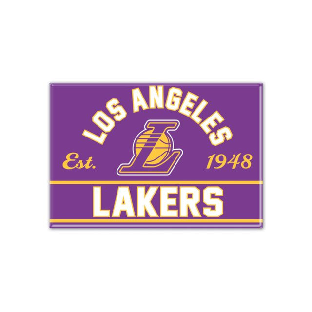 Imán de metal de Los Ángeles Lakers de 2,5" x 3,5"