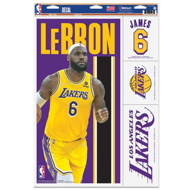 Calcomanía multiusos de Los Angeles Lakers de 11" x 17" de LeBron James