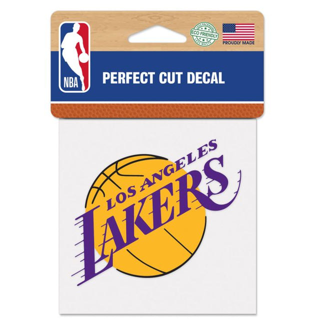 Calcomanía de color de corte perfecto de Los Angeles Lakers de 4" x 4"