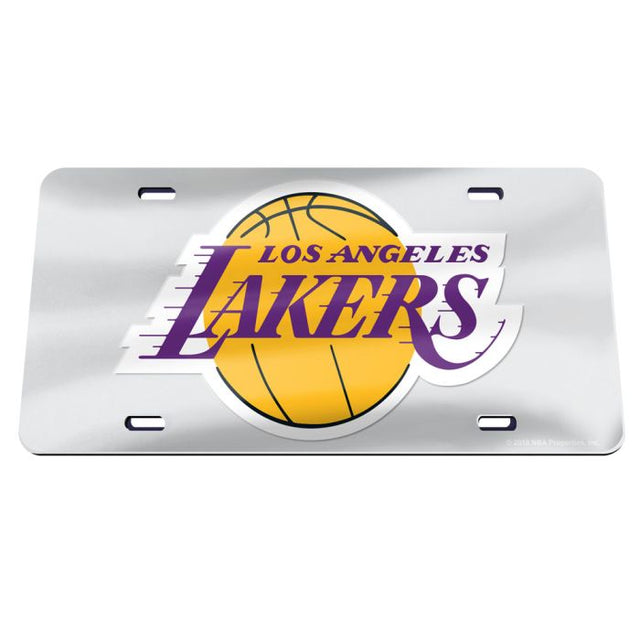 Matrícula especial acrílica de Los Angeles Lakers en color PLATA