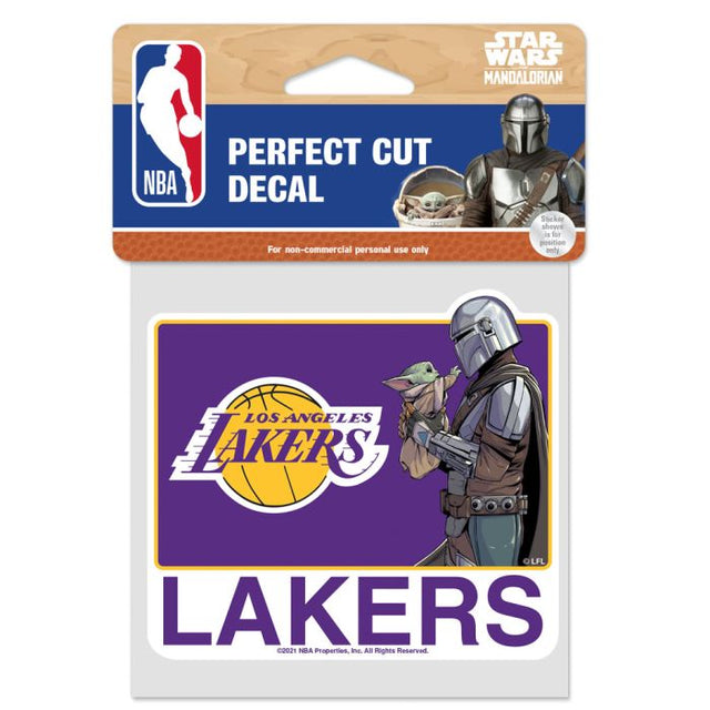 Calcomanía de color de corte perfecto de Los Angeles Lakers/Star Wars de 4" x 4"