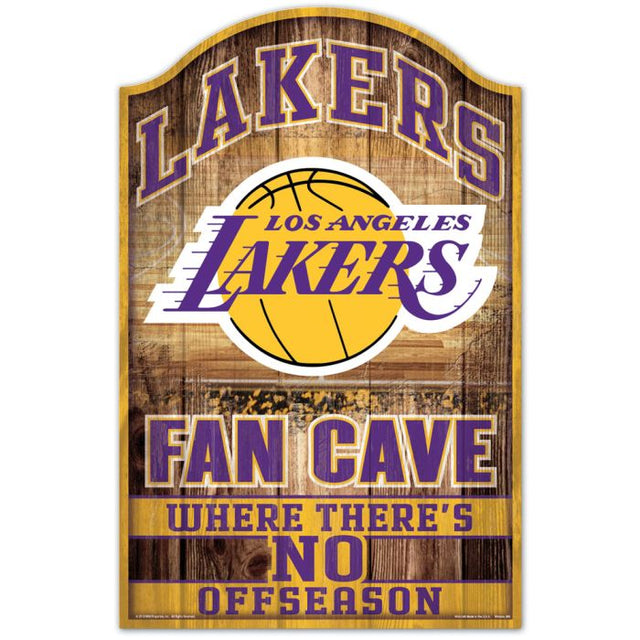 Letrero de madera de Los Angeles Lakers de 11" x 17" y 1/4" de grosor