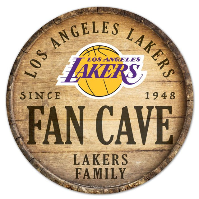 Letrero de madera de Los Angeles Lakers de 14" de diámetro