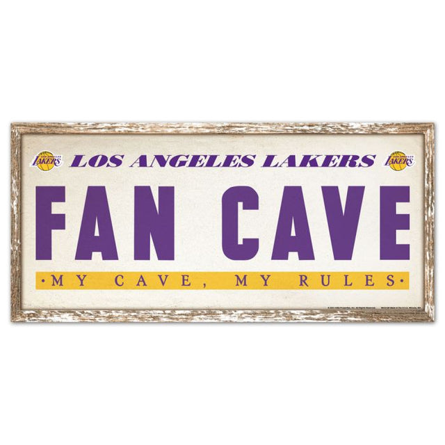 Letrero de madera de Los Angeles Lakers de 8" x 17"