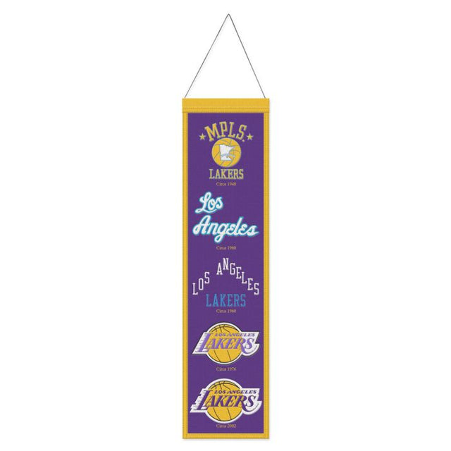 Bandera de lana de Los Angeles Lakers de 8" x 32"