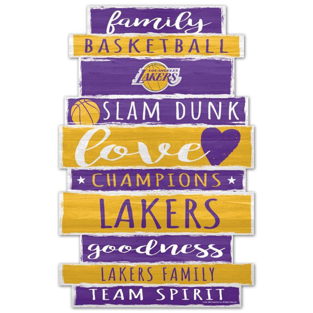 Letrero de madera con el logo de Los Angeles Lakers, 11" x 17", 1/4" de grosor