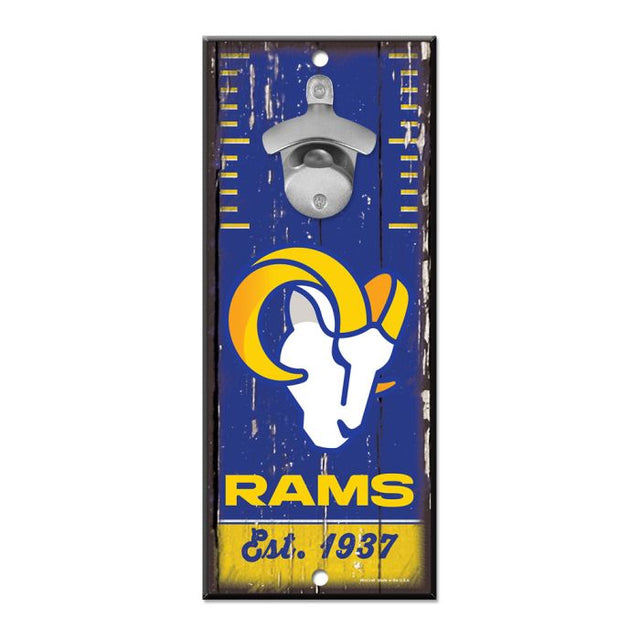 Los Angeles Rams Bottle Opener Sign 5x11