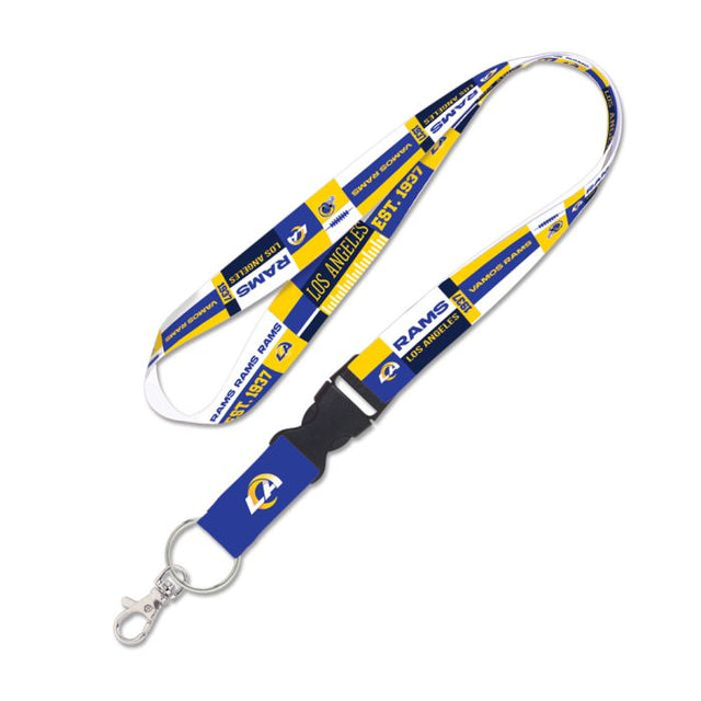 Los Angeles Rams Color Block Lanyard w/detachable buckle 1"