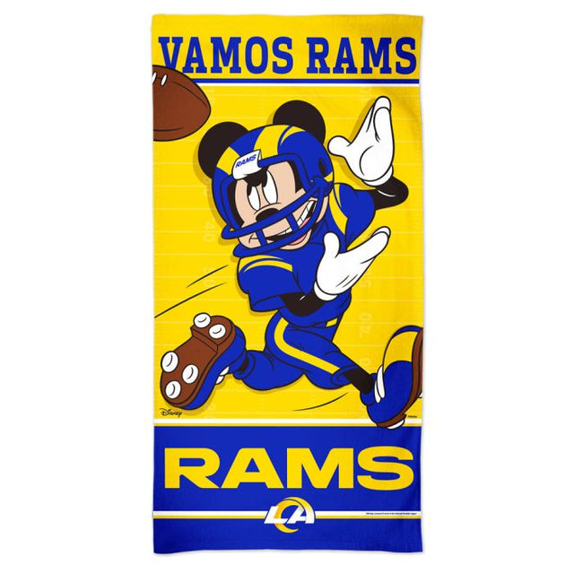 Toalla de playa Los Angeles Rams / Disney Spectra de 30" x 60"