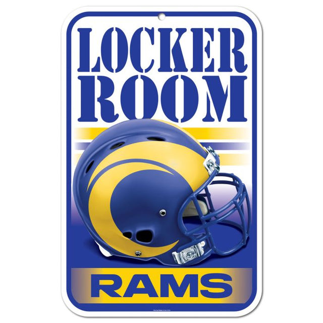 Los Angeles Rams Locker Room Plastic Sign 11" x 17"