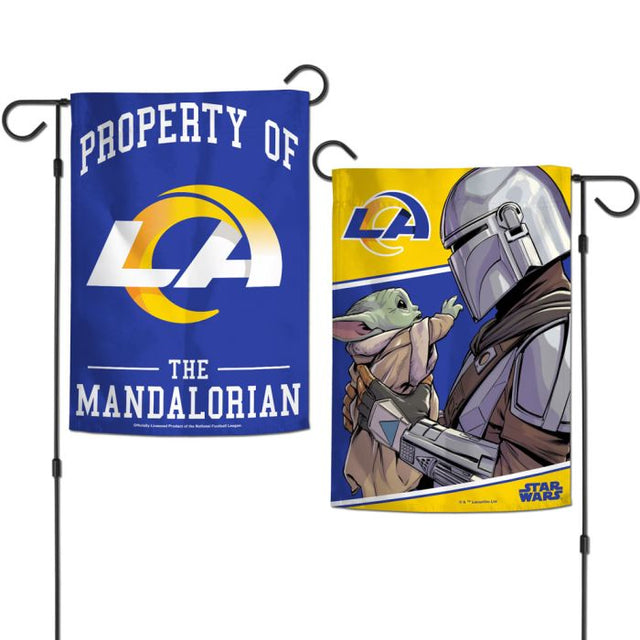 Los Angeles Rams / Star Wars Mandalorian Garden Flags 2 sided 12.5" x 18"