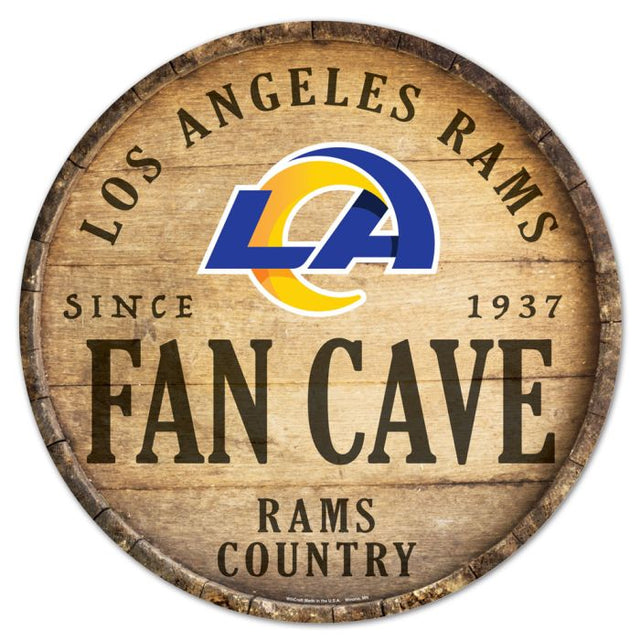 Los Angeles Rams Wood Sign 14" Rnd